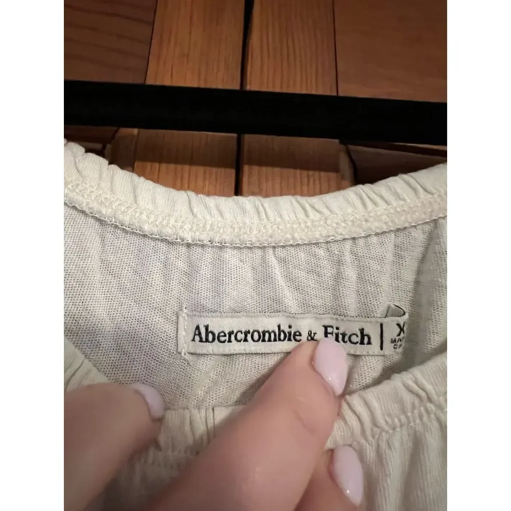 Abercrombie & Fitch Women's Off the Shoulder Blouse Bell Sleeve White Size XS - Picture 6 of 10